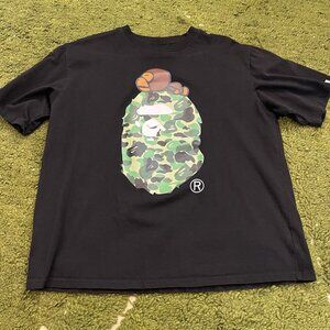 A Bathing Ape BAPE Shirt Black Green Camo T-Shirt Short Sleeve Men’s Size XL